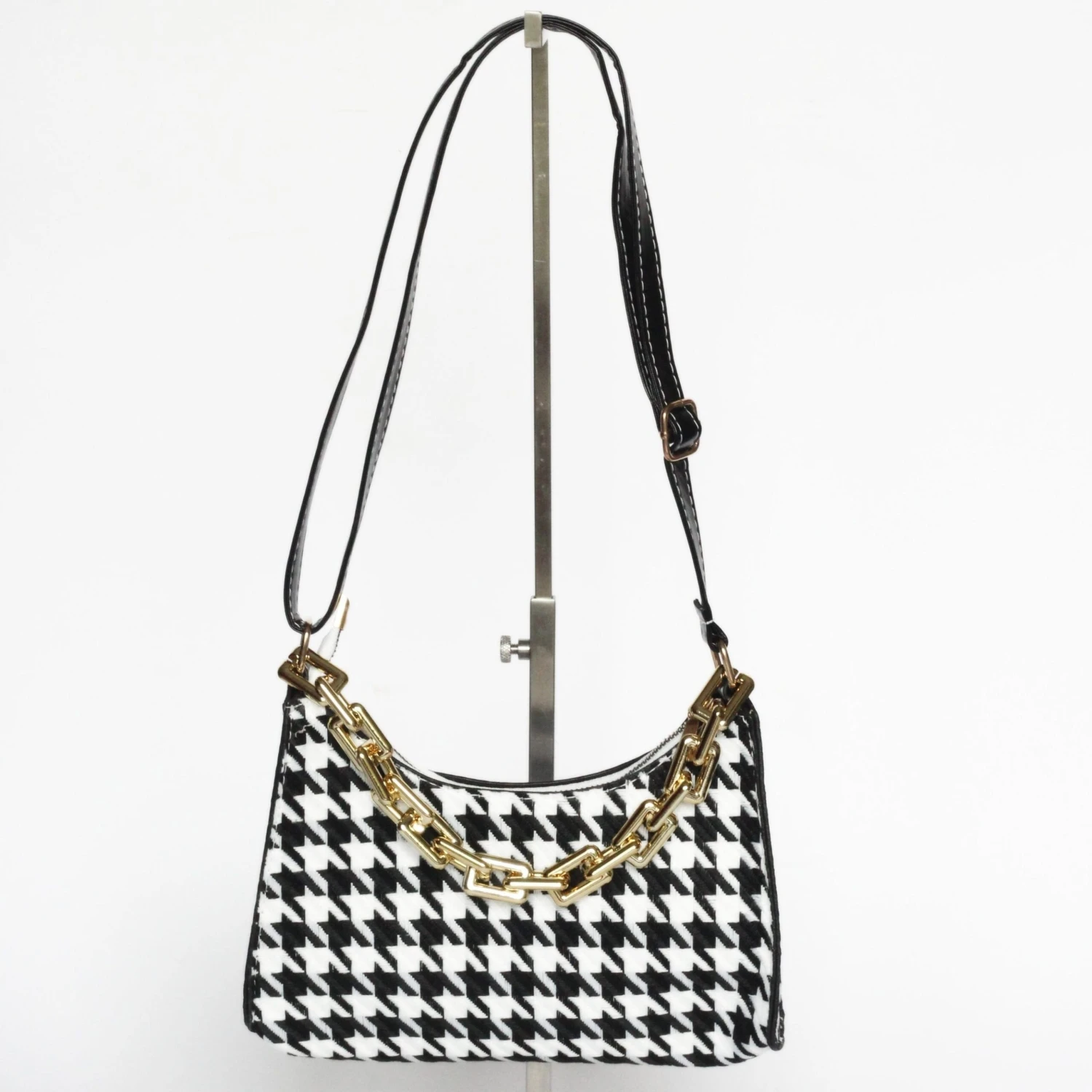 Cassia Houndstooth Mini Shoulder Bag | Black 4 Cassia Houndstooth Mini Shoulder Bag | Black - Image 2