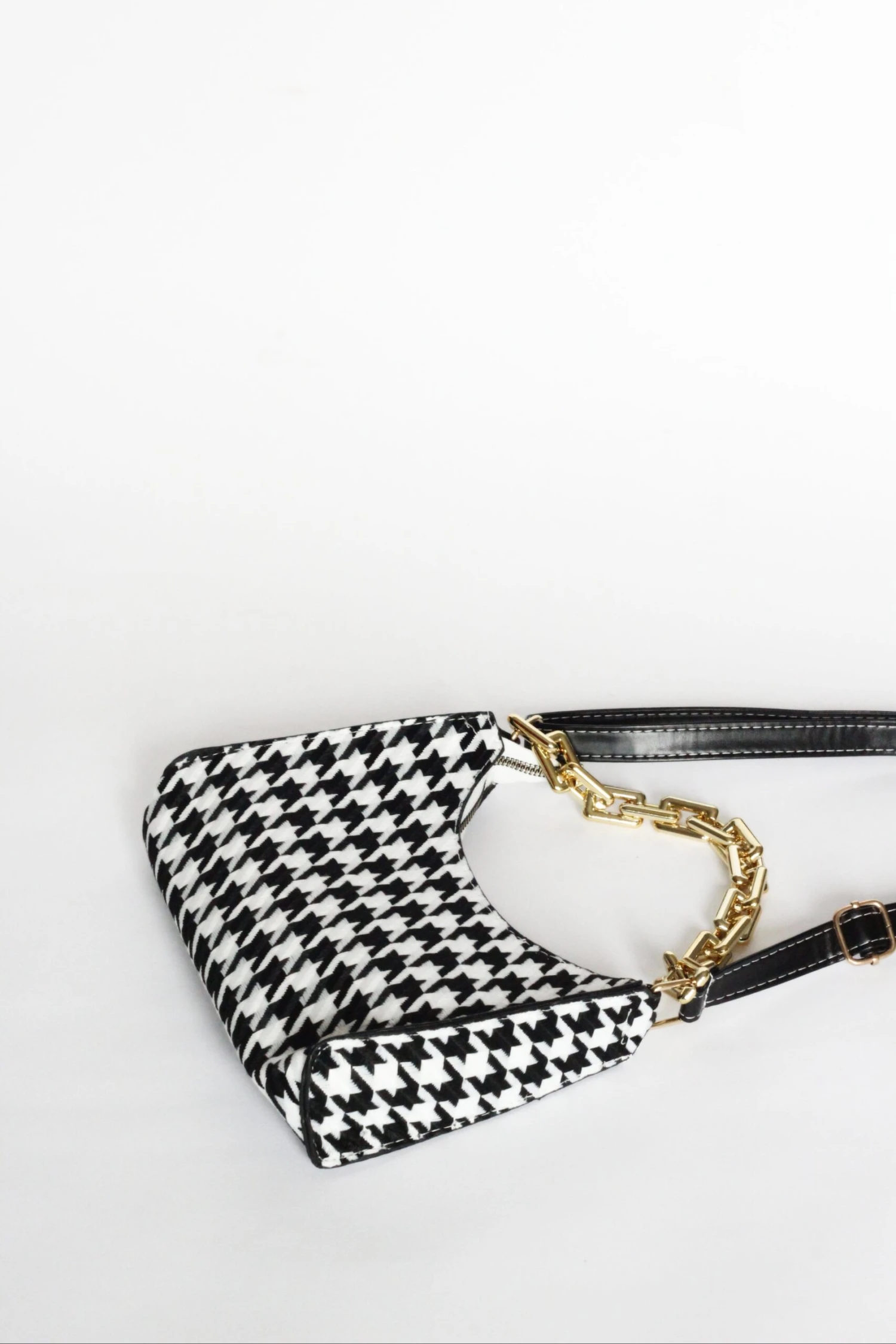 Cassia Houndstooth Mini Shoulder Bag | Black 5 Cassia Houndstooth Mini Shoulder Bag | Black - Image 3