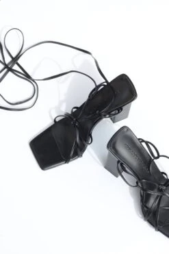 Mara Up-Cycled Vegan Leather Heeled Strap Sandals | Black -Women Clothing Store collection and co mara heeled sandal black 29834839621745