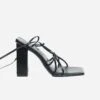 Mara Up-Cycled Vegan Leather Heeled Strap Sandals | Black -Women Clothing Store collection and co uk3 eu36 us5 mara up cycled vegan leather heeled strap sandals black 29836051153009