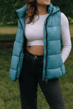 Arundel Hooded Vegan Vest | Sky Blue -Women Clothing Store culthread arundel in sky blue 29916377710705