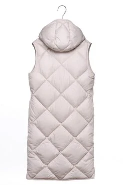 Penzance Recycled Long Sleeveless Puffer Jacket | Beige -Women Clothing Store culthread penzance beige long sleeveless puffer jacket 30248964849777