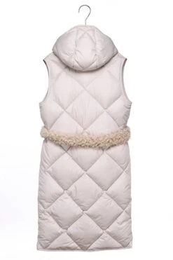 Penzance Recycled Long Sleeveless Puffer Jacket | Beige -Women Clothing Store culthread penzance beige long sleeveless puffer jacket 30248964915313