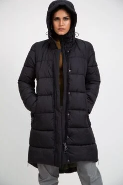 Portobello II Recycled Vegan Long Puffer Jacket | Black -Women Clothing Store culthread portobello ii black long puffer jacket 30248993063025