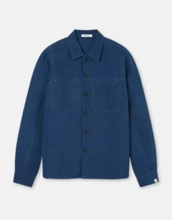 Organic Cotton & Linen Relaxed Overshirt | Deep Blue 9 Organic Cotton & Linen Relaxed Overshirt | Deep Blue -Women Clothing Store cut pin relaxed overshirt deep blue 29842171461745