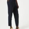 Smart-Casual Organic Cotton & Linen Relaxed Trousers | Dark Navy -Women Clothing Store cut pin smart casual cotton linen relaxed trousers dark navy 29854097604721