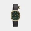 CYS11 Watch With Green & Gold Dial | Black Vegan Leather Strap -Women Clothing Store cyssan cys11 watch with green gold dial black vegan leather strap 30596358406257