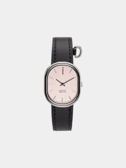 CYS7 Watch With Pink & Silver Dial | Black Vegan Leather Strap