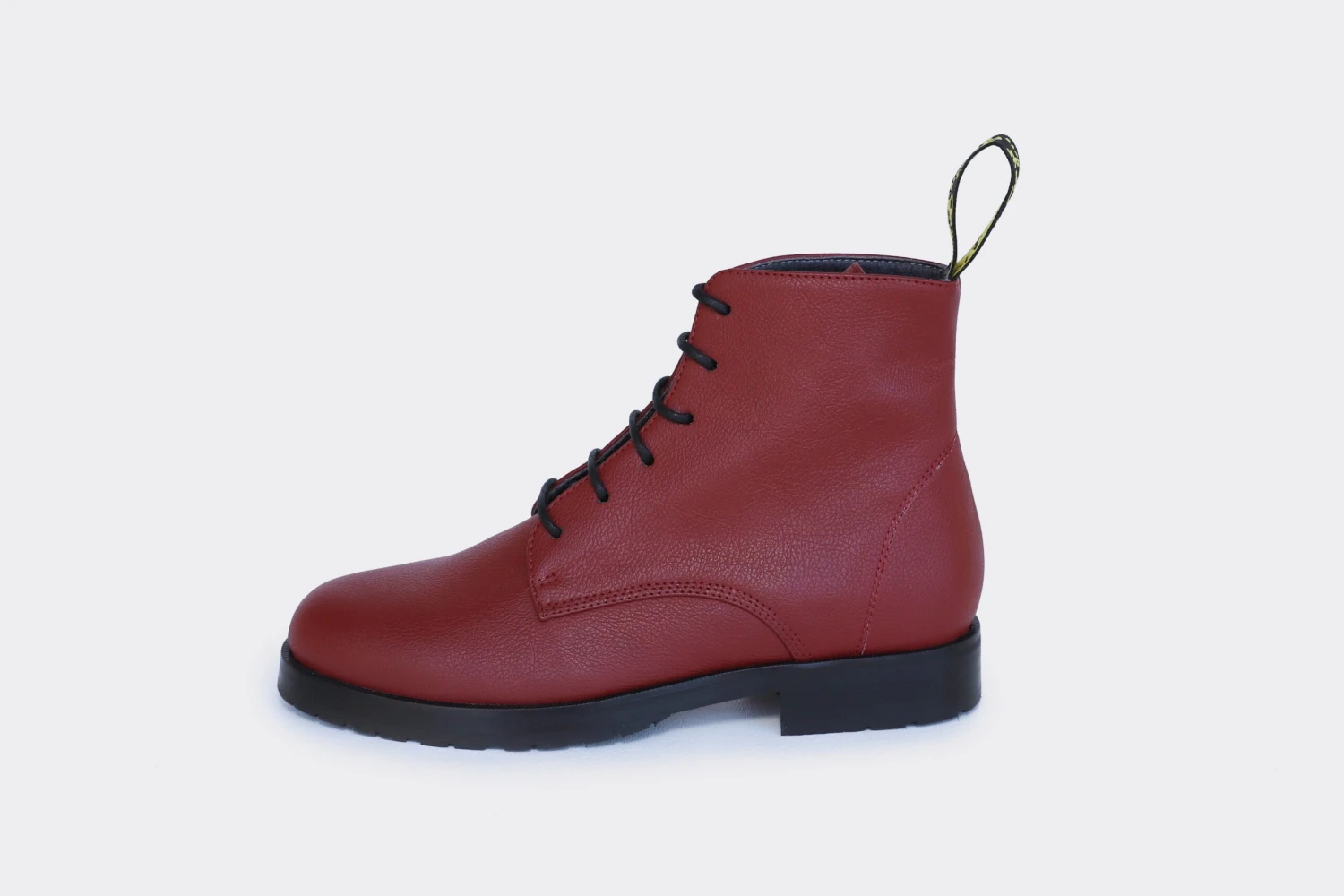 Blaze Apple Leather Vegan Ankle Boots | Burgundy 4 Blaze Apple Leather Vegan Ankle Boots | Burgundy - Image 2