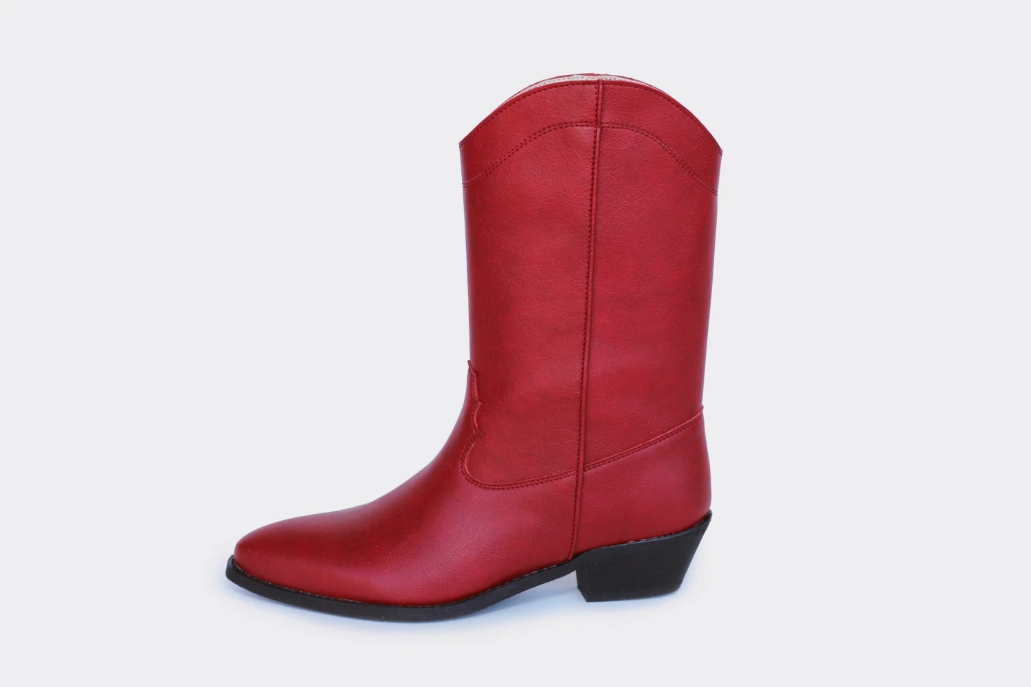 Dakota Vegan Leather High Top Western Boots | Red 4 Dakota Vegan Leather High Top Western Boots | Red - Image 2
