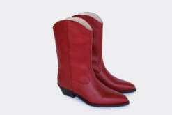Dakota Vegan Leather High Top Western Boots | Red 9 Dakota Vegan Leather High Top Western Boots | Red -Women Clothing Store good guys don t wear leather dakota high top vegan western boots red 30501204066417