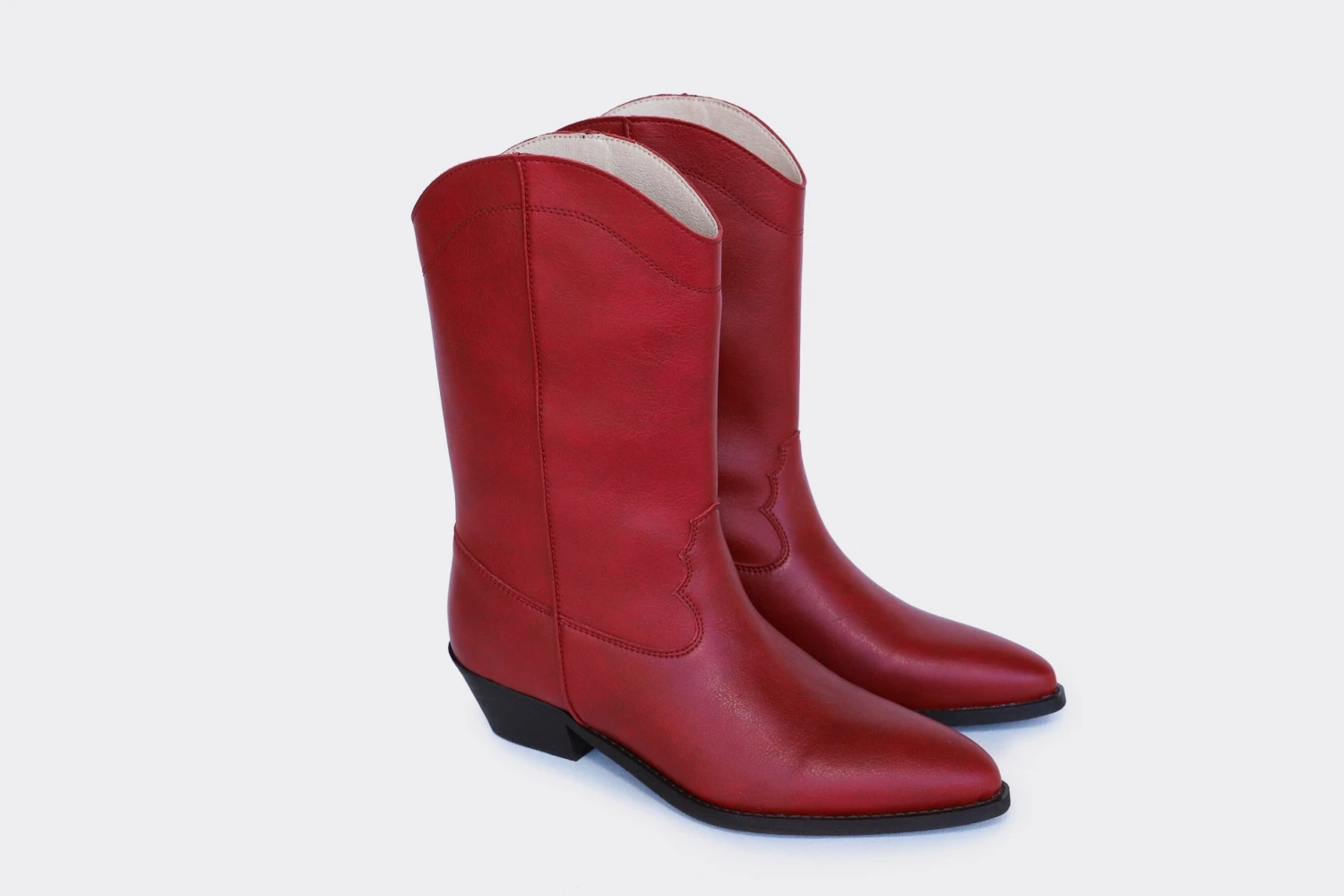 Dakota Vegan Leather High Top Western Boots | Red 5 Dakota Vegan Leather High Top Western Boots | Red - Image 3