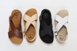 Mimi Apple Leather Vegan Cross Strap Sandals | Natural 16 Mimi Apple Leather Vegan Cross Strap Sandals | Natural -Women Clothing Store good guys don t wear leather mimi vegan cross strap sandals natural appleskin 29811600392305
