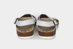 Mimi Apple Leather Vegan Cross Strap Sandals | White -Women Clothing Store good guys don t wear leather mimi vegan cross strap sandals white appleskin 29811597377649