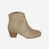 Nina Vegan Suede Heeled Ankle Boots | Beige -Women Clothing Store good guys don t wear leather nina 2 0 ankle boots beige 29151726829681