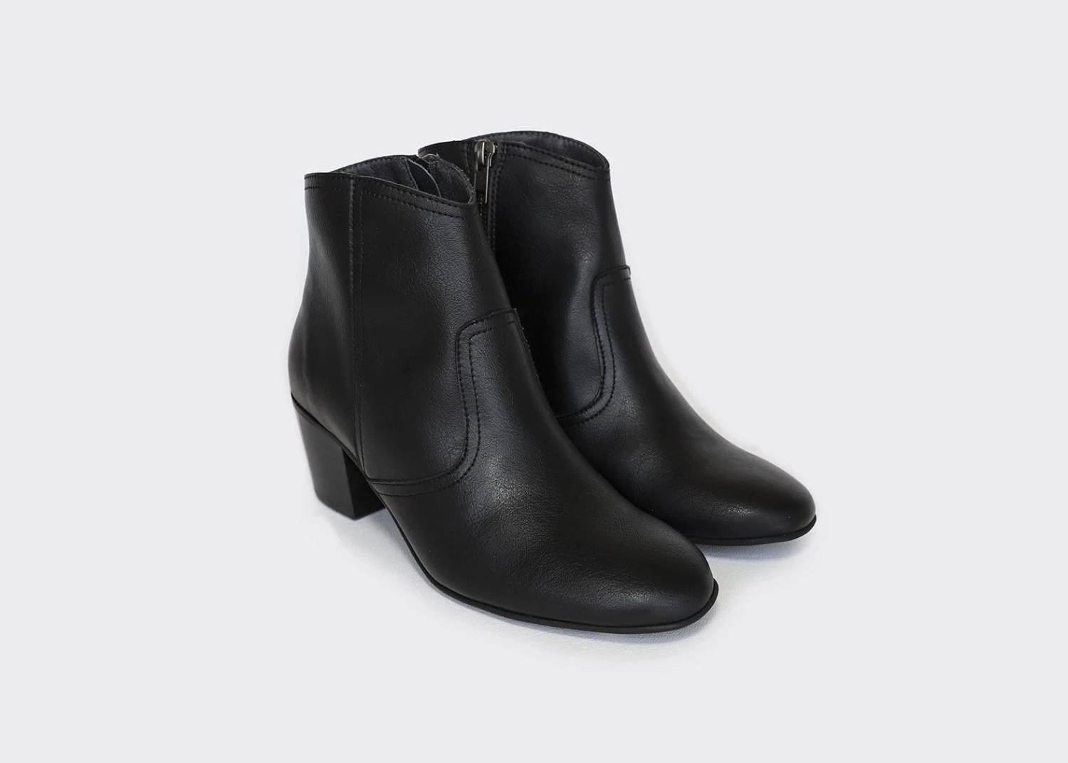 Nina Vegan Leather Heeled Ankle Boots | Black 5 Nina Vegan Leather Heeled Ankle Boots | Black - Image 3