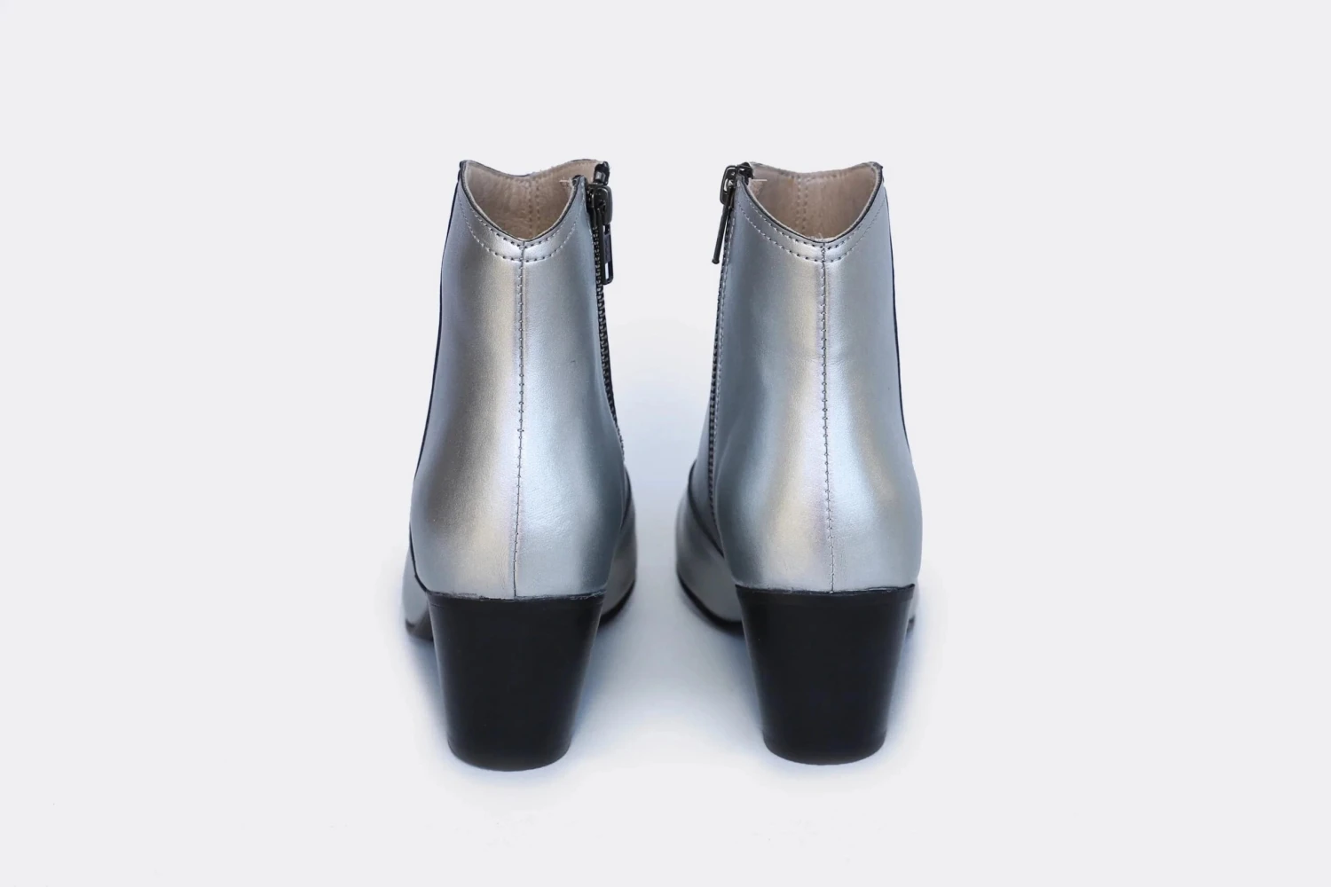 Nina 2.0 Vegan Appleskin Heeled Ankle Boots | Silver 6 Nina 2.0 Vegan Appleskin Heeled Ankle Boots | Silver - Image 4