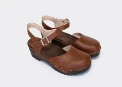 Sofia Apple Leather Vegan Clog Sandals | Brown -Women Clothing Store good guys don t wear leather sofia vegan clog sandals brown 30635027333233