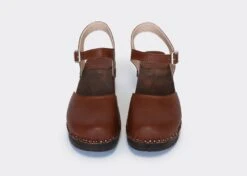 Sofia Apple Leather Vegan Clog Sandals | Brown -Women Clothing Store good guys don t wear leather sofia vegan clog sandals brown 30635027366001