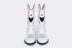 Taylor Vegan Leather High Top Western Boots | White, Black & Red 10 Taylor Vegan Leather High Top Western Boots | White, Black & Red -Women Clothing Store good guys don t wear leather taylor high top vegan western boots red black and white veg leather 30501209505905