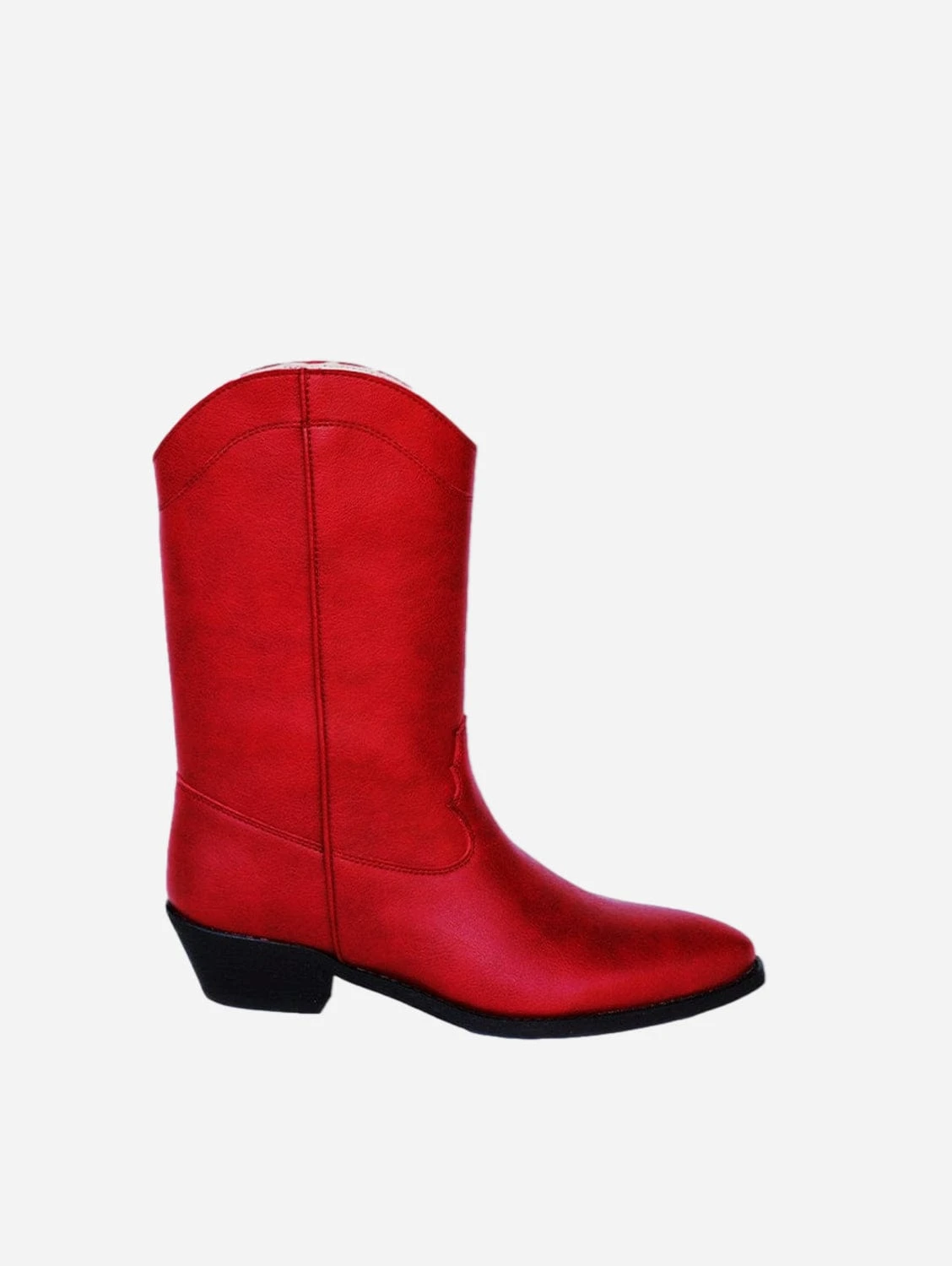 Dakota Vegan Leather High Top Western Boots | Red 3 Dakota Vegan Leather High Top Western Boots | Red