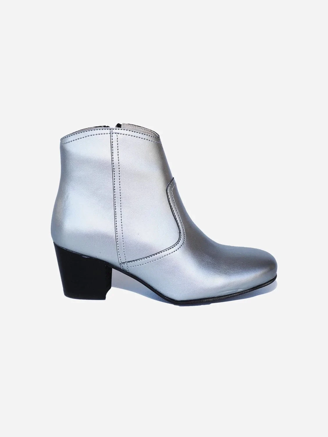 Nina 2.0 Vegan Appleskin Heeled Ankle Boots | Silver 3 Nina 2.0 Vegan Appleskin Heeled Ankle Boots | Silver