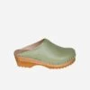 Da Vinci Apple Leather Vegan Clogs | Green -Women Clothing Store good guys don t wear leather uk7 eu41 us10 da vinci apple leather vegan clogs green 30741285372017