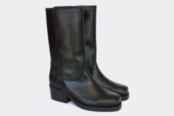 Willie High Top Vegan Leather Motorcycle Boots | Black -Women Clothing Store good guys don t wear leather willie high top vegan leather motorcycle boots black 28838189727857