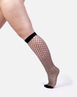 The Untamed Bio Fishnet Knee High Socks Set | Black -Women Clothing Store hedoine set of 2 the untamed bio fishnet knee highs set 30600118927473
