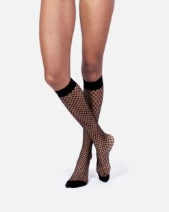 The Untamed Bio Fishnet Knee High Socks | Black -Women Clothing Store hedoine the untamed bio fishnet knee highs 30600119976049
