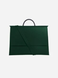 Origami Recycled Vegan Leather Portfolio Bag | Forest Green