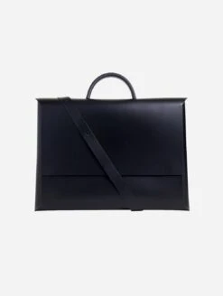 Origami Recycled Vegan Leather Portfolio Bag | Black