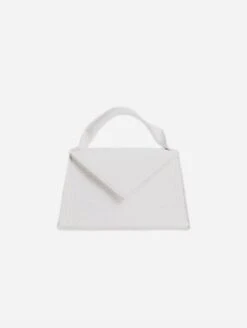 Stef Recycled Vegan Leather Mini Handbag | White