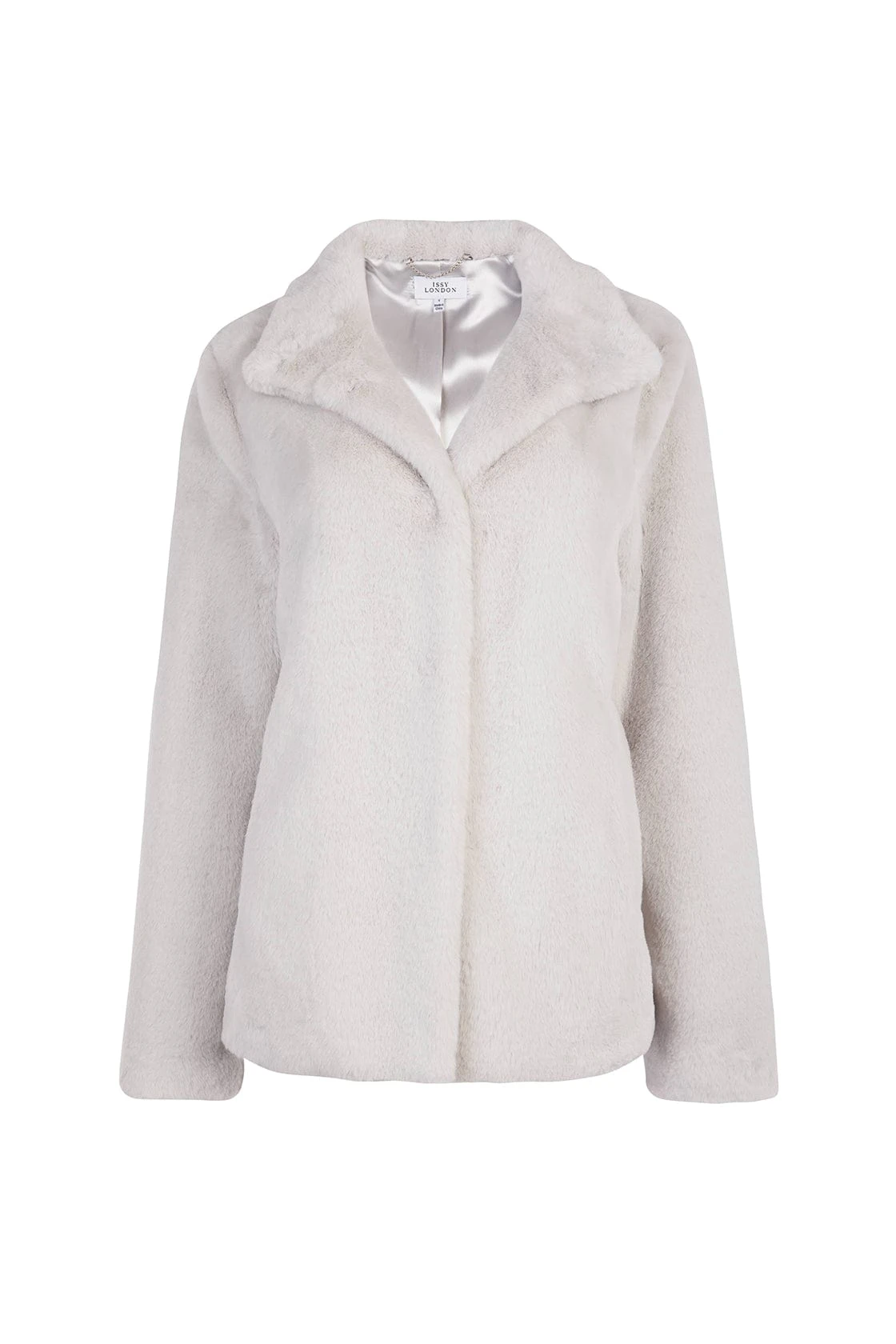 Reloved Ava Recycled Faux Fur Jacket | Soft Grey 4 Reloved Ava Recycled Faux Fur Jacket | Soft Grey - Image 2