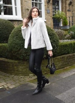 Reloved Ava Recycled Faux Fur Jacket | Soft Grey 15 Reloved Ava Recycled Faux Fur Jacket | Soft Grey -Women Clothing Store issy london reloved ava recycled faux fur jacket soft grey 30246524682353