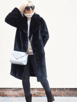 Reloved First Edition Greta Luxe Recycled Faux Fur Coat | Black -Women Clothing Store issy london reloved first edition greta luxe recycled faux fur coat black 30246518390897