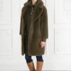 Signature Greta Luxe Long Recycled Vegan Fur Coat | Green -Women Clothing Store issy london signature greta luxe long recycled faux fur coat green 30268021407857
