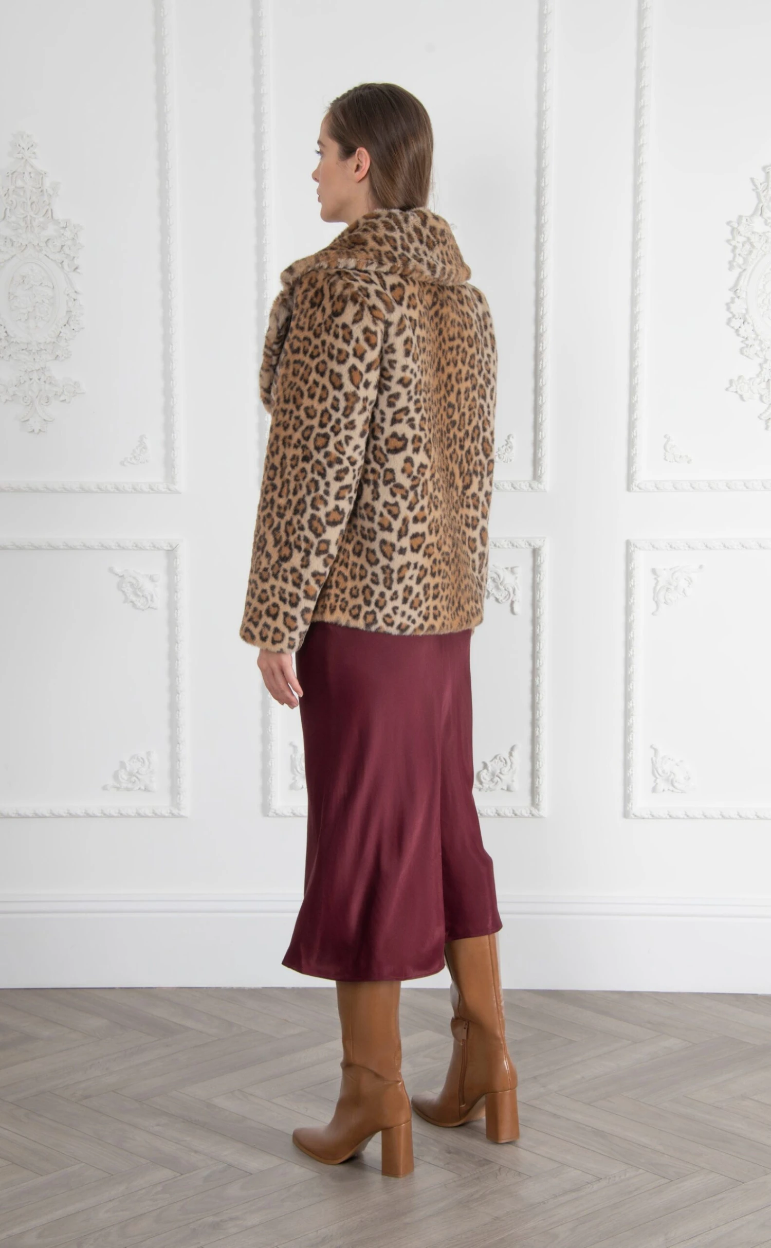 Signature Lena Recycled Vegan Fur Jacket | Leopard 4 Signature Lena Recycled Vegan Fur Jacket | Leopard - Image 2