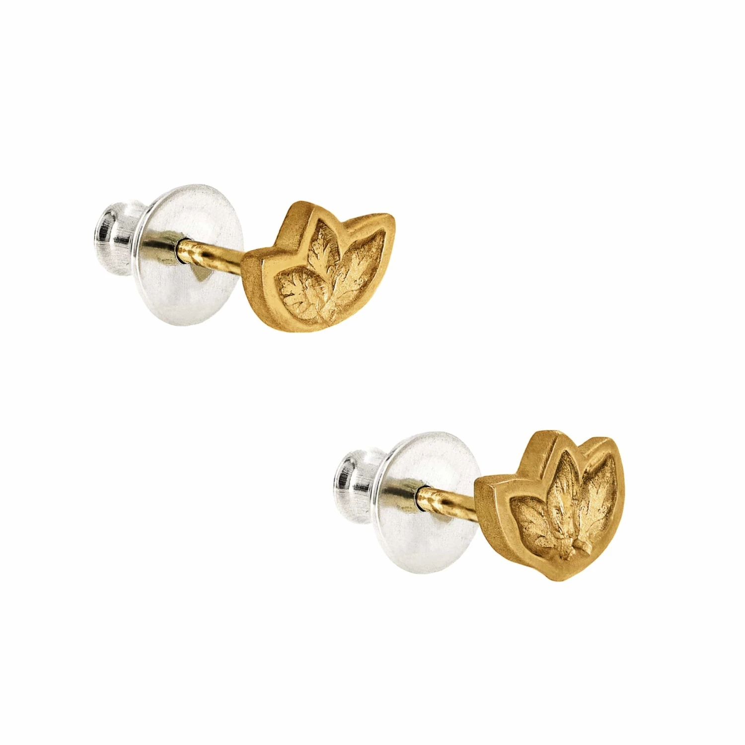 Fairtrade Yellow Gold Leaf Studs | 9ct 4 Fairtrade Yellow Gold Leaf Studs | 9ct - Image 2