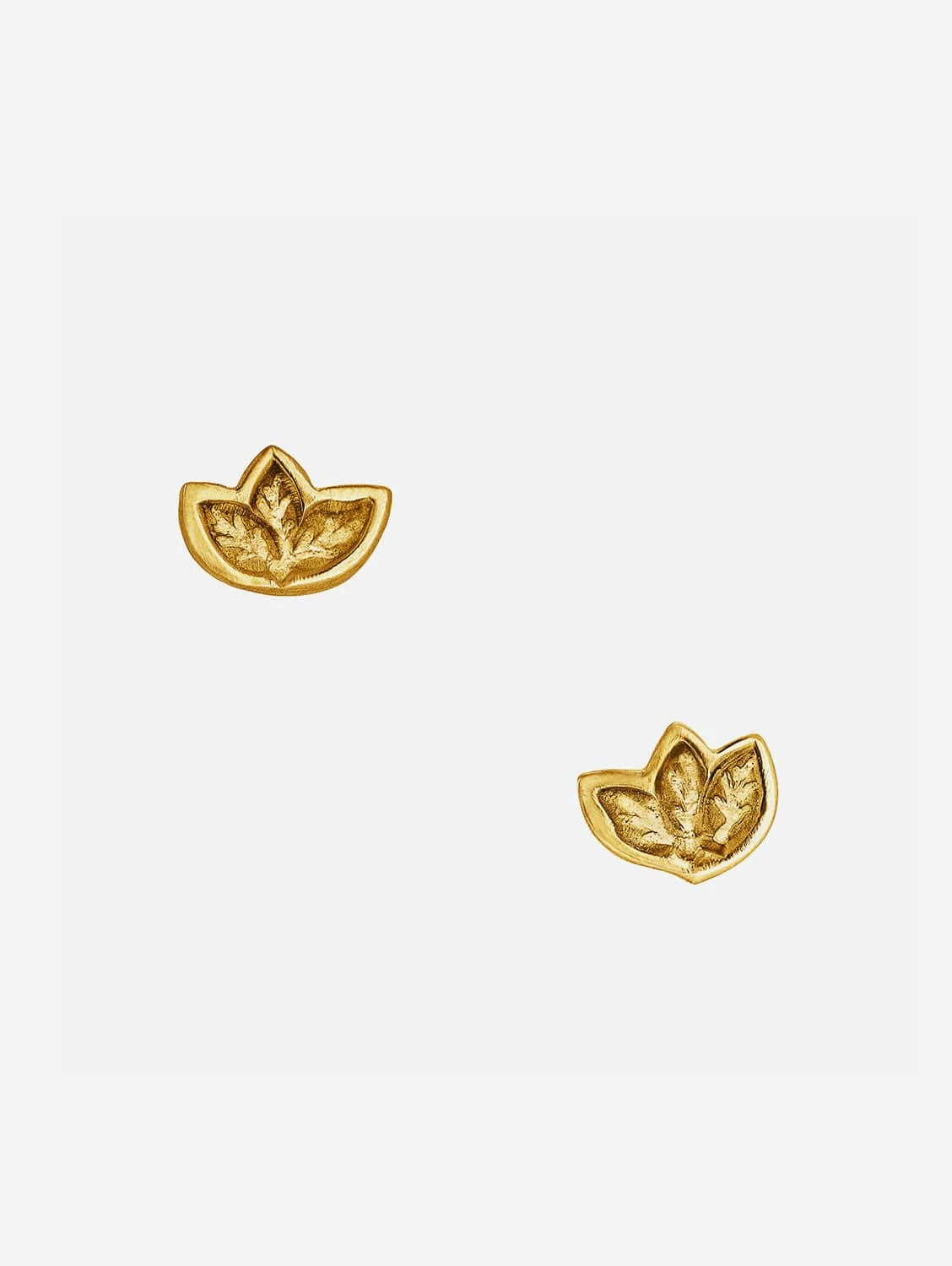 Fairtrade Yellow Gold Leaf Studs | 9ct 3 Fairtrade Yellow Gold Leaf Studs | 9ct
