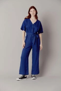 Komodo Astir Tencel™ & Linen Jumpsuit | True Navy