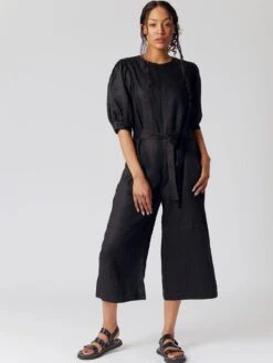 Komodo Faye Organic Linen Jumpsuit | Black