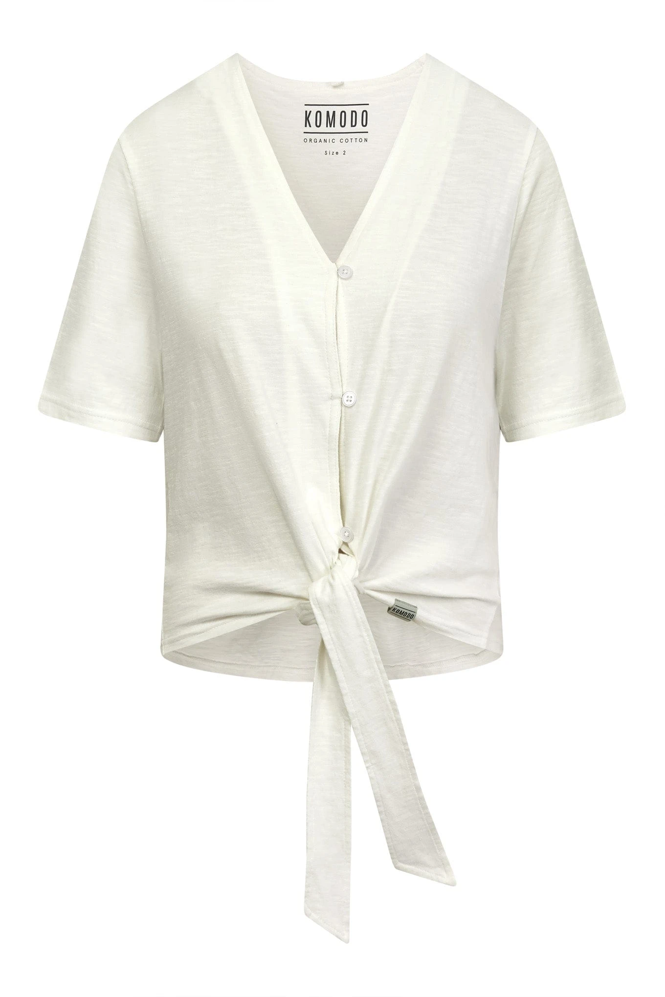 Komodo Freesia Organic Cotton Tie Top | Off White 4 Komodo Freesia Organic Cotton Tie Top | Off White - Image 2