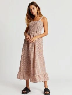 Komodo Hoya Organic Cotton Dress | Rainbow Check