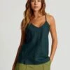 Komodo Fleur Organic Linen Camisole | Teal Green -Women Clothing Store komodo size 1 uk 10 eur 36 fleur organic linen camisole teal green 30667903303793