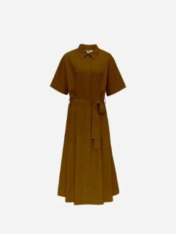 Komodo Ashes Organic Cotton Midi-length Dress | Bronze