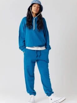 Komodo Evie Women's Organic Cotton Tracksuit Bottoms | Teal Blue