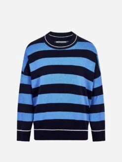 Komodo Joni Organic Cotton Striped Jumper | Midnight Blue