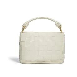 Baby Bella Woven Vegan Leather Crossbody Bag | White -Women Clothing Store la bante bella white vegan mini crossbody bag 29109146517617