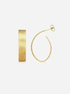 Apple Pip 925 Sterling Silver Hoop Earrings | 24ct Gold Plated